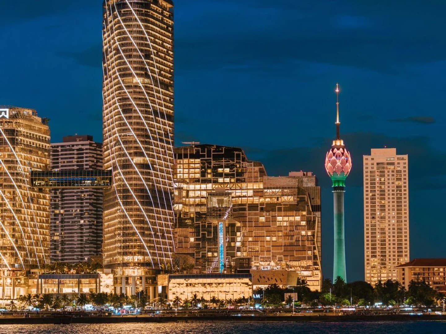 The Colombo skyline at night