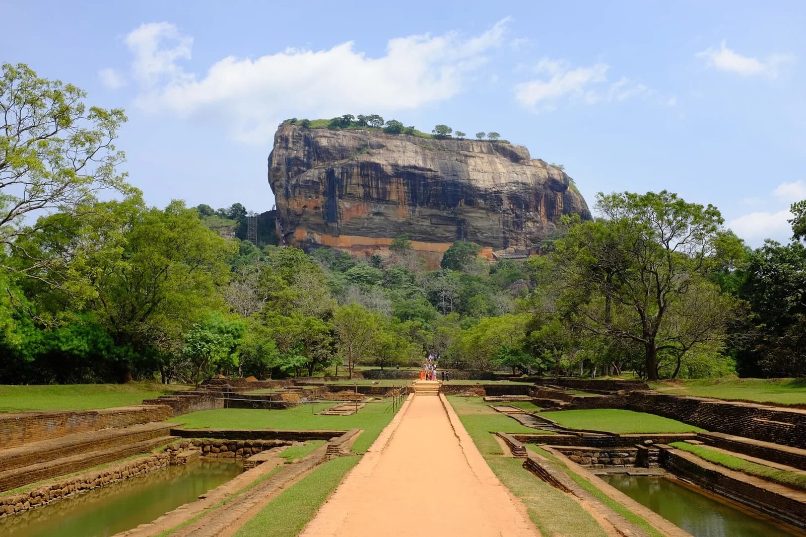 Sigiriya rock fortress above its gardens in Sri Lanka